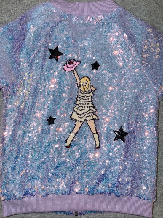 Elisabeth Faith Other - Elisabeth Faith Lavender Sequin Jacket with Dancing Girl